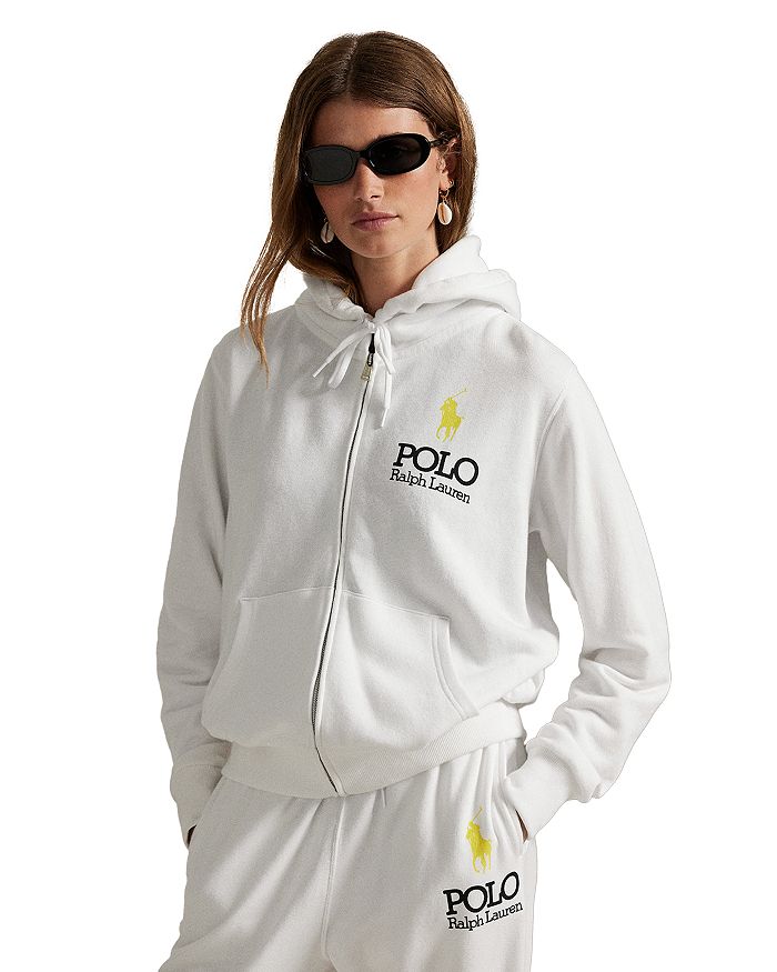

Легкая флисовая толстовка Big Pony с молнией Ralph Lauren, белый