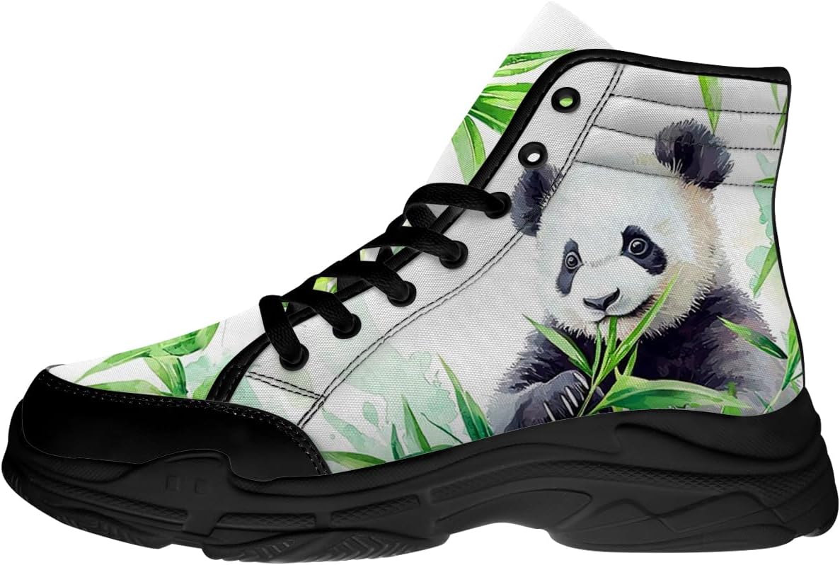 

Мужские и женские высокие кеды Panda, кроссовки на шнуровке с платформой из ткани, подарки для него и для нее Generic, 3101 Panda Green