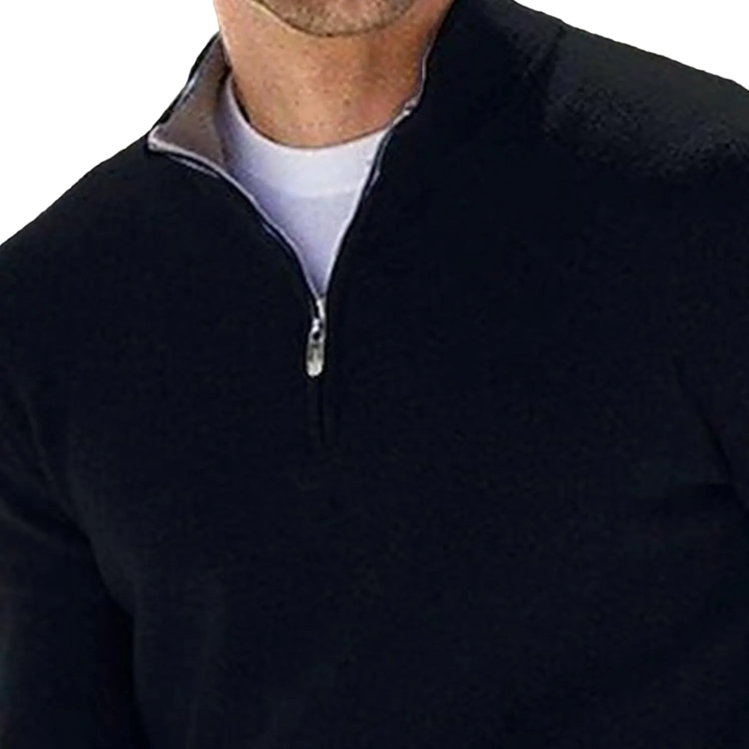 Мужской свитер-пуловер Quarter Zip Mock Neck Slim Fit — фото 4