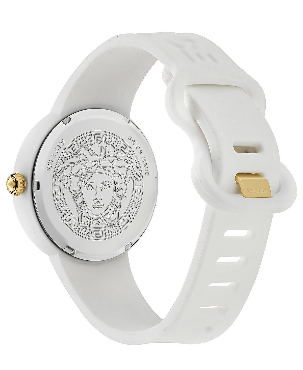 Женские швейцарские часы Medusa Pop с белым силиконовым ремешком, 39 мм Versace, белый — фото 3