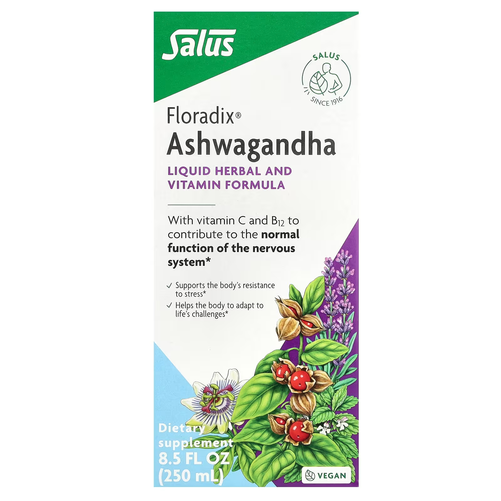 

Добавка Gaia Herbs Floradix Ashwagandha, 250 мл