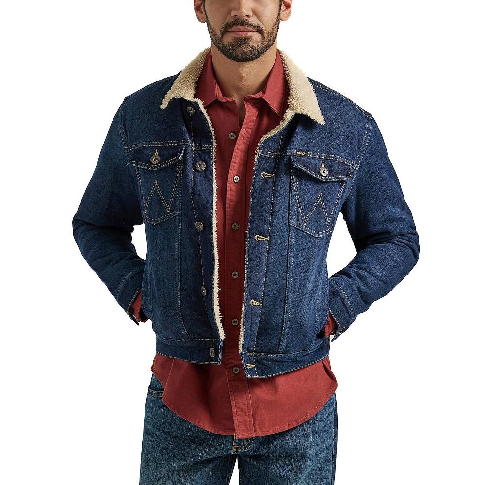 

Мужская куртка Wrangler на подкладке из шерпы, цвет Dark Denim
