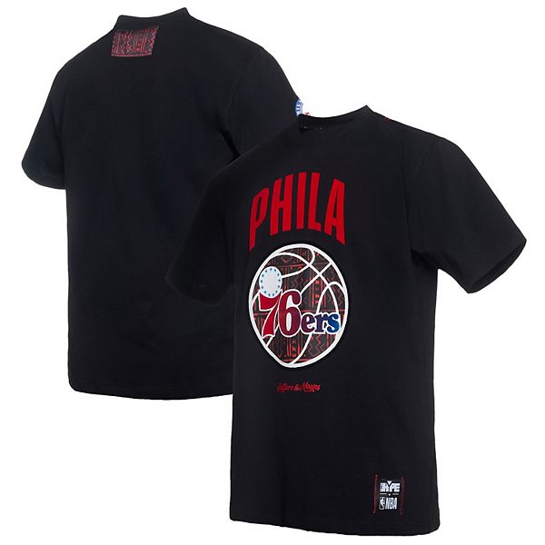 

Мужская футболка nba x black philadelphia 76ers culture & hoops collection premium Two Hype