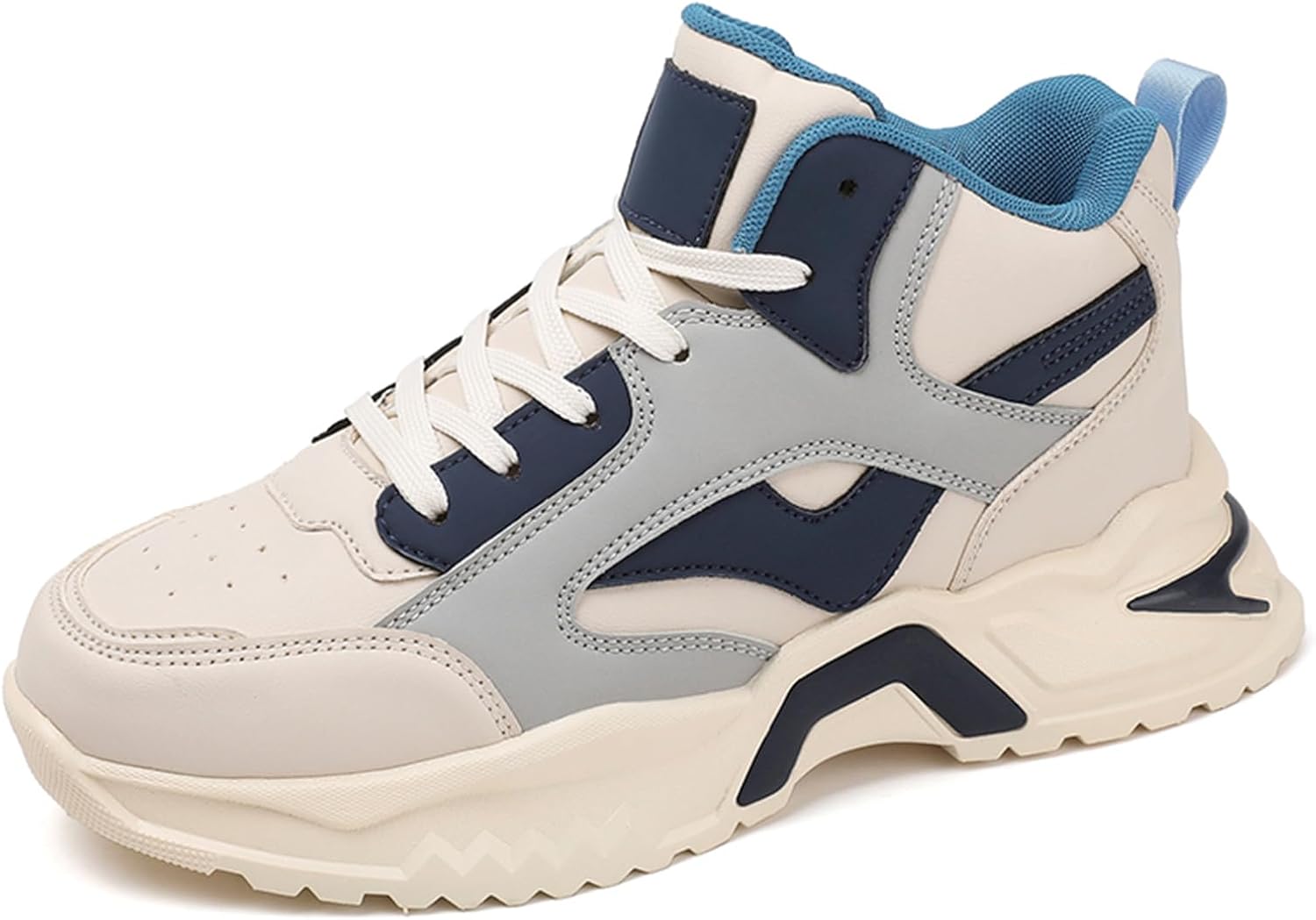 

Мужские высокие кроссовки SPWAGYM с толстой подошвой, легкие беговые, спортивные и повседневные для ходьбы, голубой