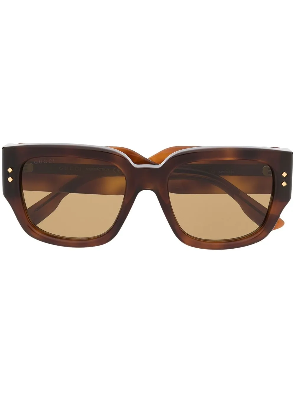 

Солнцезащитные очки черепаховой расцветки с логотипом Gucci Eyewear, коричневый