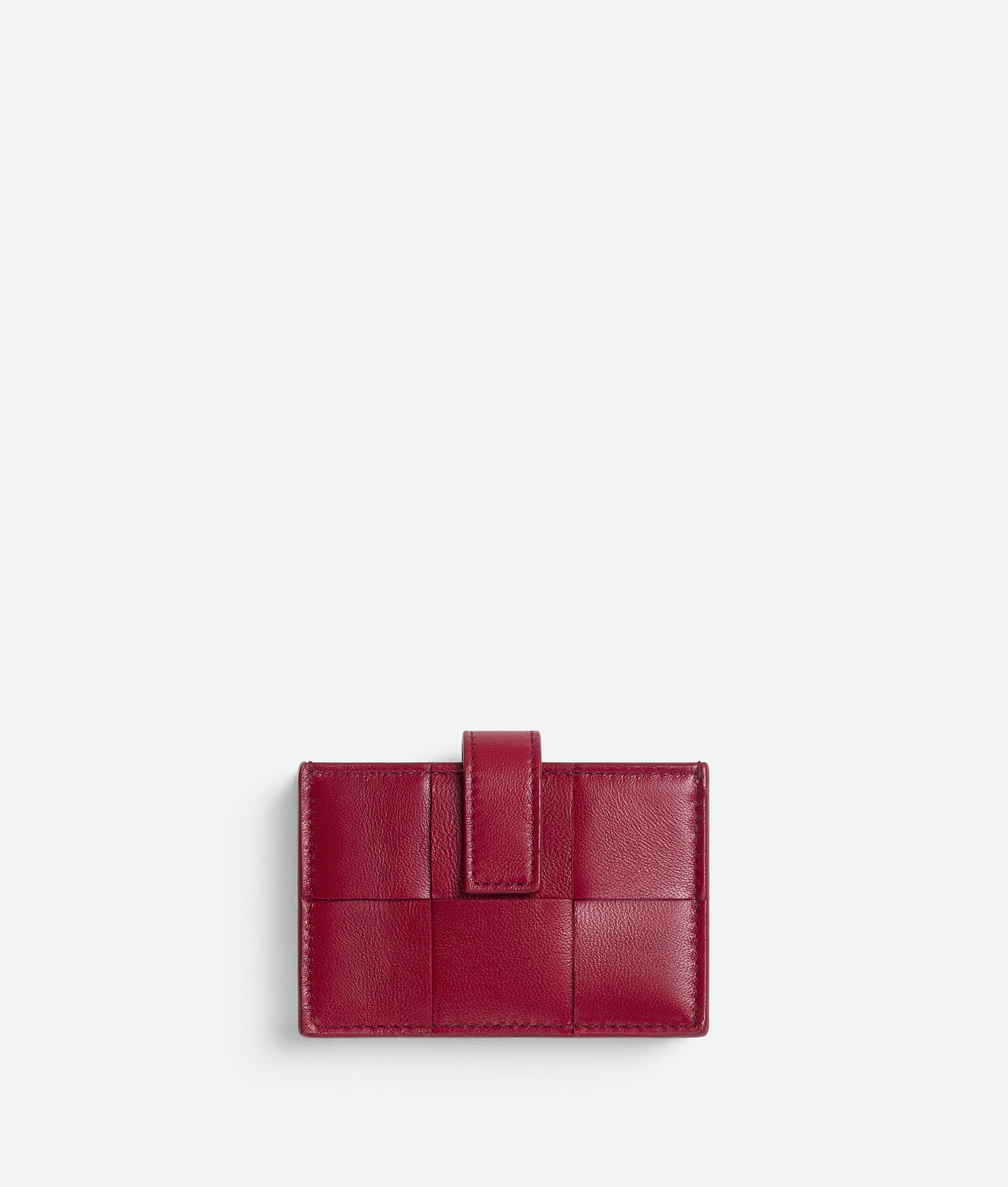 

Держатель для карт-аккордеона в виде кассеты Bottega Veneta, персиковый/темно-красный