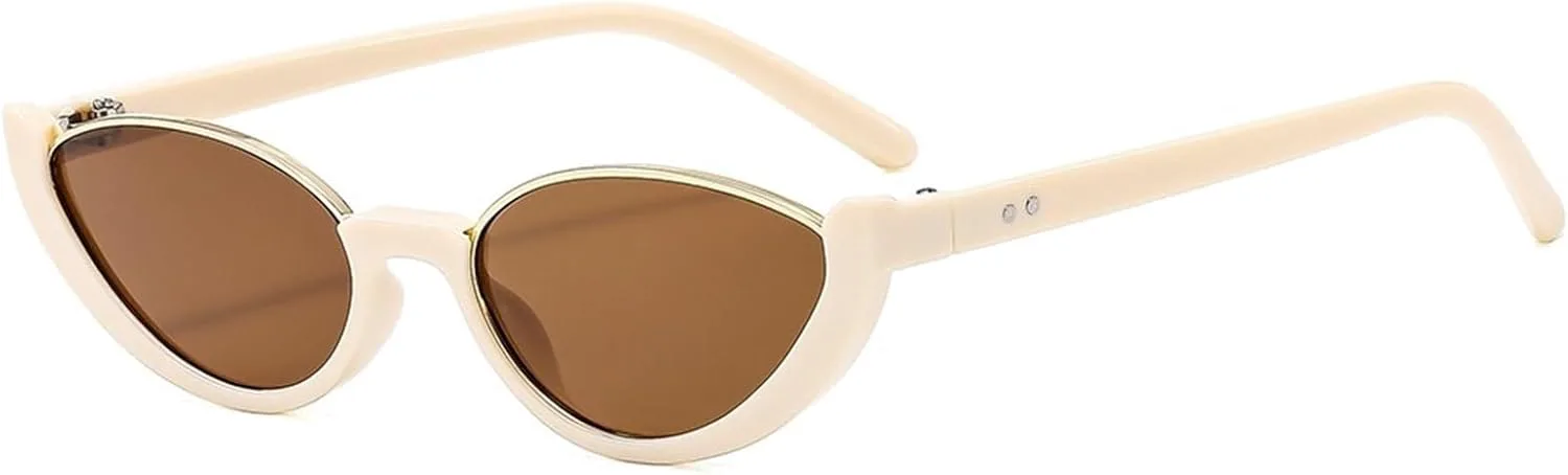 

Женские солнцезащитные очки в полуободковой оправе для отдыха на природе, поездок на работу и для активного отдыха. Декоративные солнцезащитные очки generic, Beige