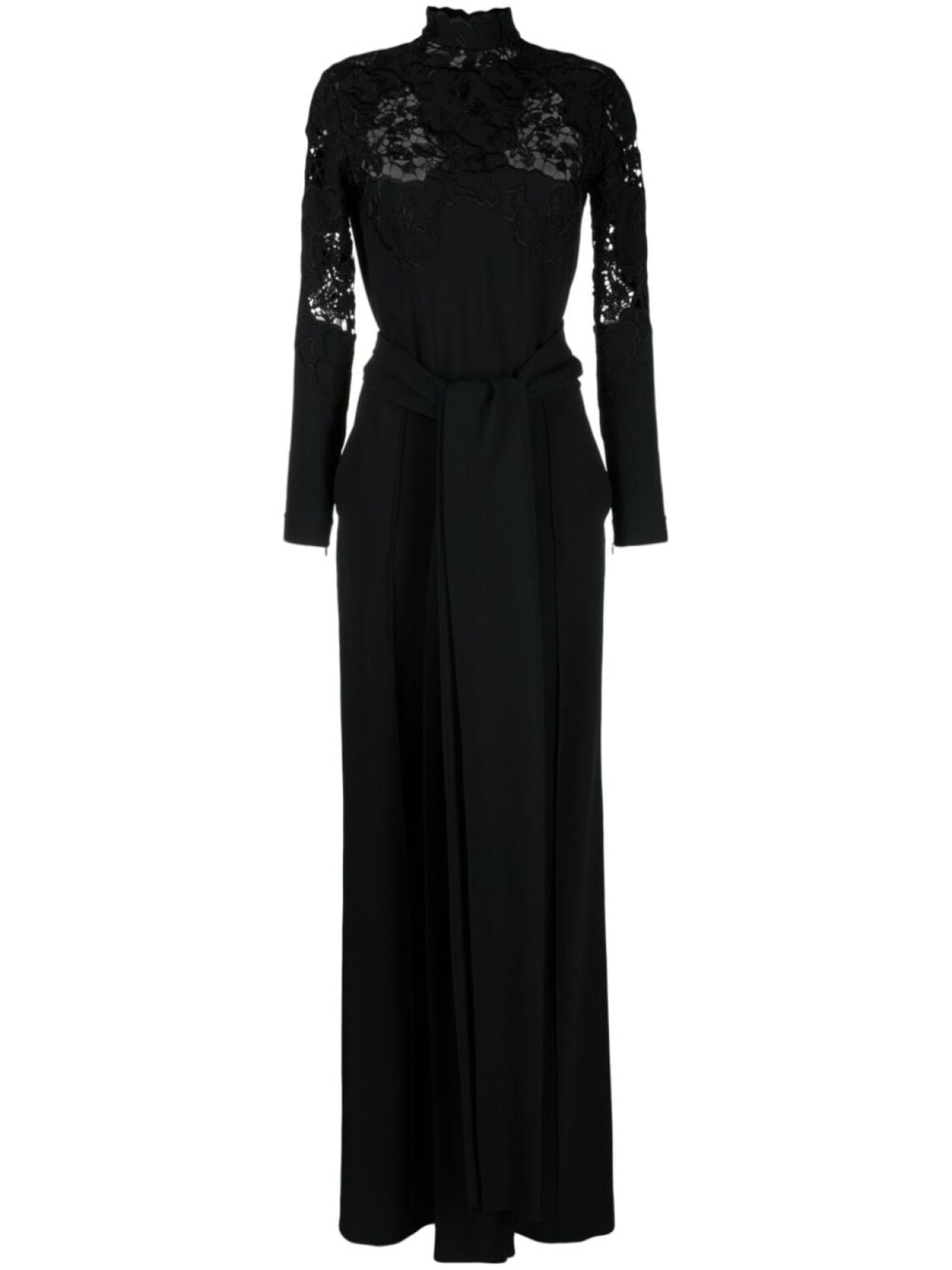 

Elie Saab кружевной комбинезон с высоким воротником, черный
