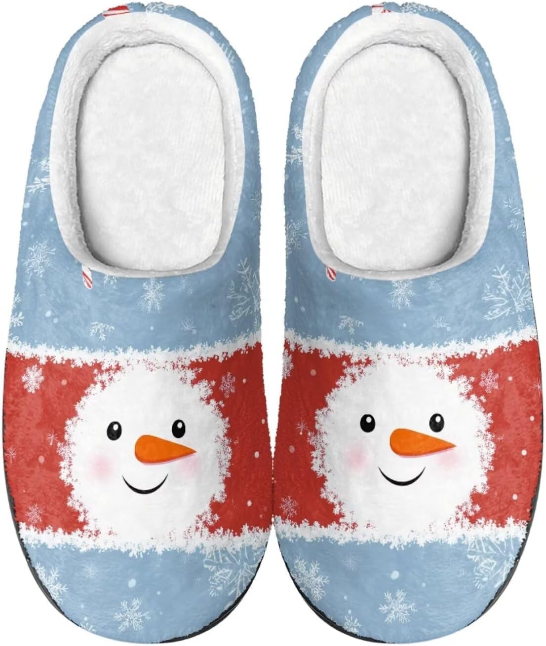 

Удобные плюшевые тапочки Cadowhimsy с закрытым носком, домашние тапочки без шнурков, пушистые домашние тапочки для женщин и мужчин, для дома и улицы, Funny Snowman Snowflake