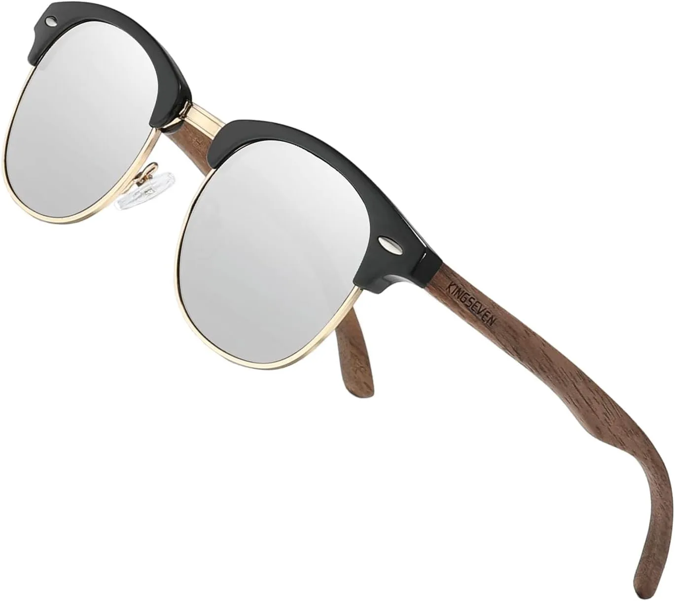 

Солнцезащитные очки KINGSEVEN в полуободковой оправе с поляризацией, мужские и женские, классический ретро-винтажный дизайн, модель N5516, N5516-silver-us