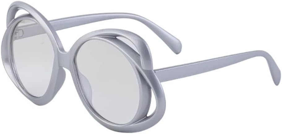 

Большие круглые солнцезащитные очки в стиле стимпанк для женщин, роскошные тренды, панк-солнцезащитные очки для мужчин, винтажные многоугольные солнцезащитные очки TYUVIVO, C3 Silver