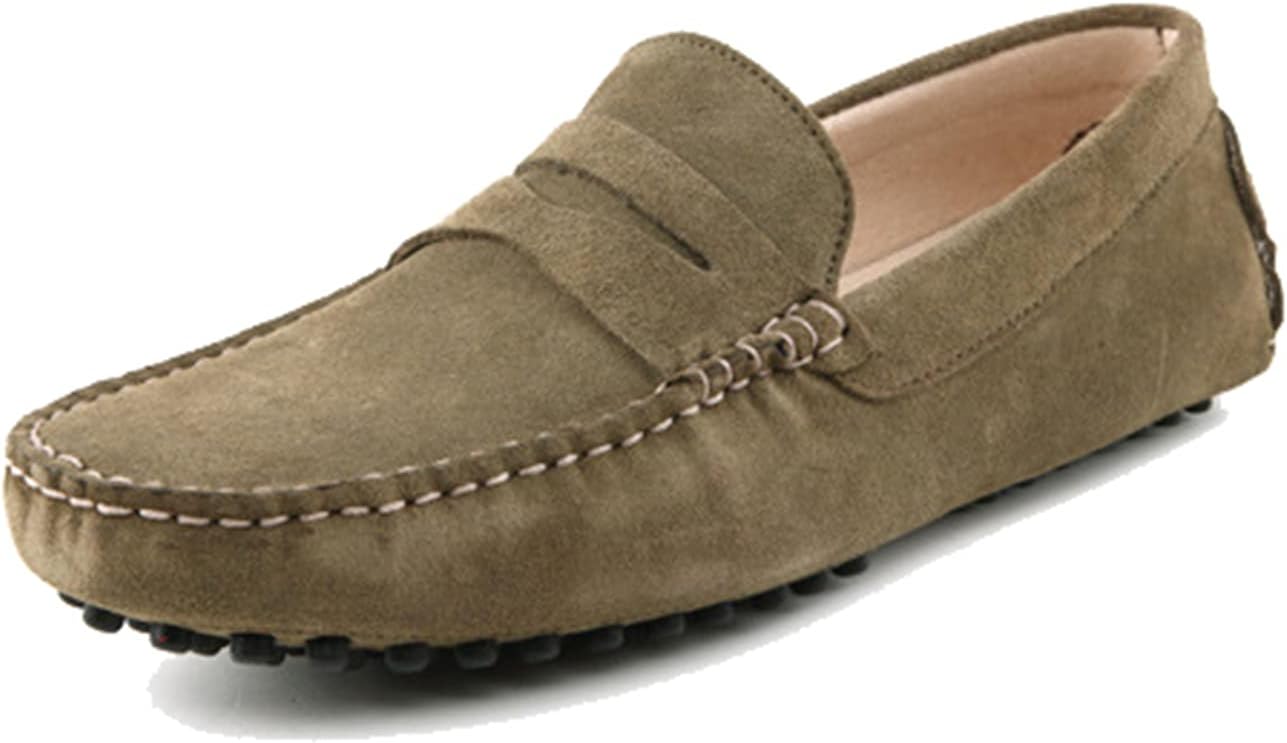 

Мужские повседневные мокасины из замши, кожаные лоферы и лодочные туфли Litnermia, хаки