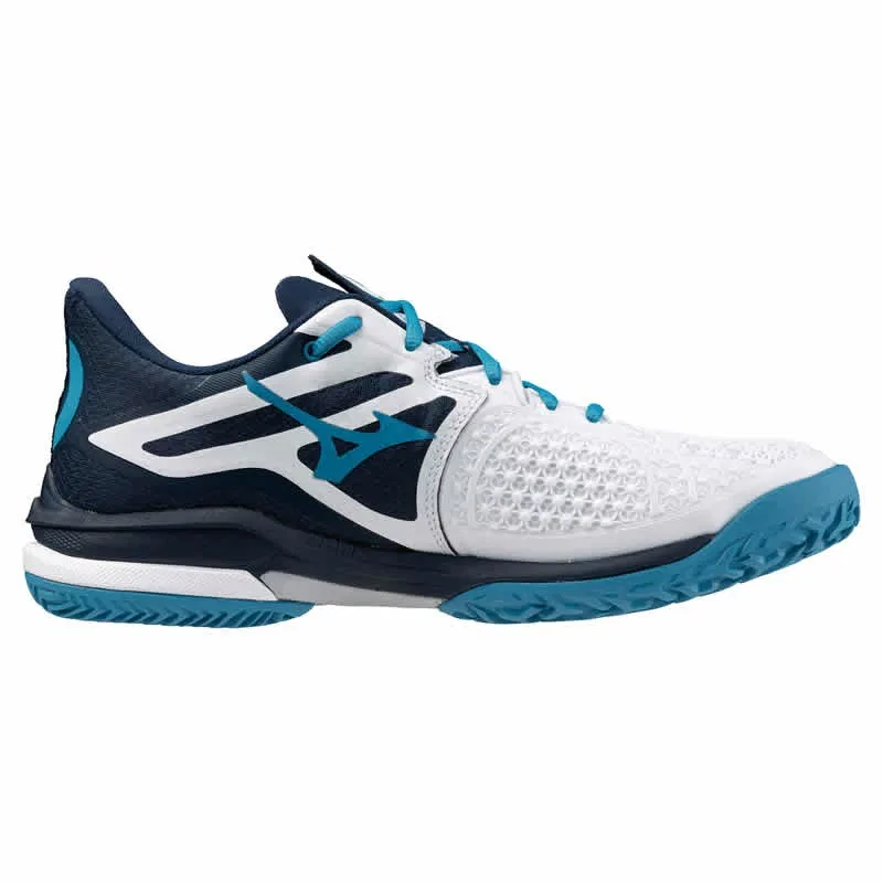 Теннисные кроссовки «Wave Exceed Tour 6 OC» от Mizuno, 14 White X Navy X Turquoise — фото 4