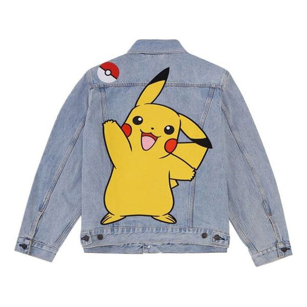 

Куртка Men's Levis x Pokmon Crossover Pikachu Embroidered Cartoon Denim Jacket Cartoon Denim, цвет light wash
