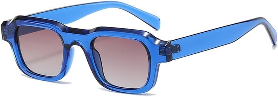 

Модные квадратные женские солнцезащитные очки в стиле ретро, ​​сине-зеленые оттенки, защита от ультрафиолета UV400; мужские трендовые солнцезащитные очки в стиле панк с градиентным переходом цвета SKFGNX, Blue Purple Gray