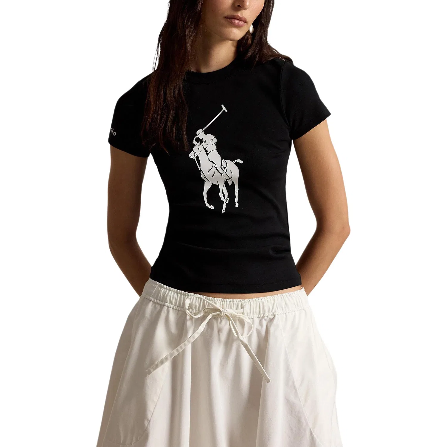 Футболка женская Big Pony SS26 Regular Slim Fit Polo Ralph Lauren, Black — фото 4