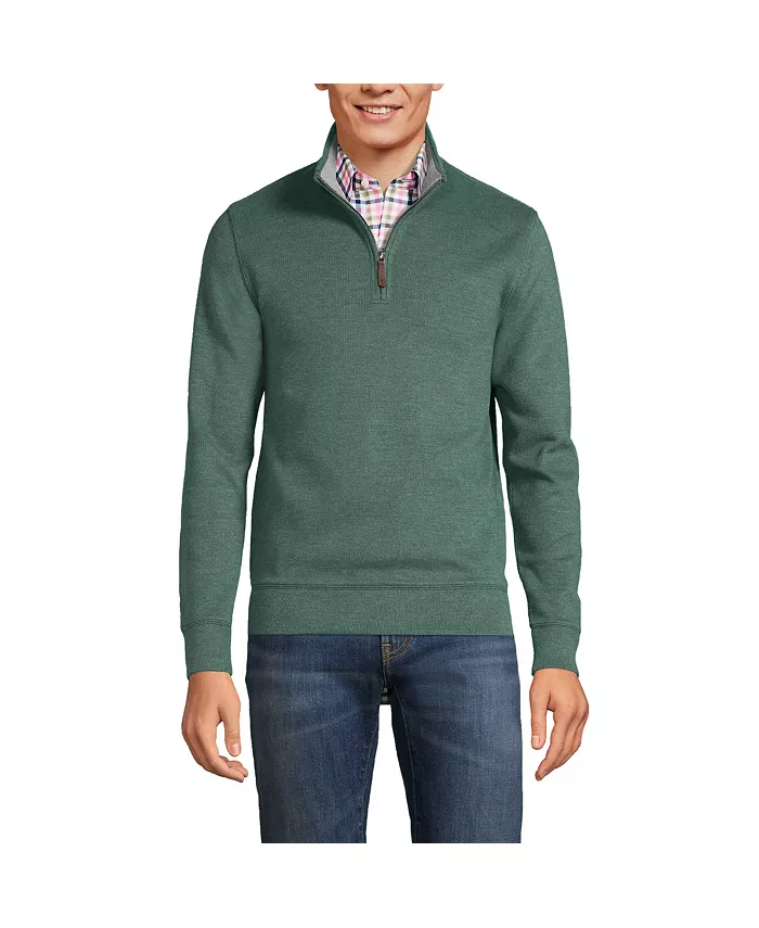 

Свитер Big & Tall Bedford Rib с застежкой на четверть Lands' End, черный