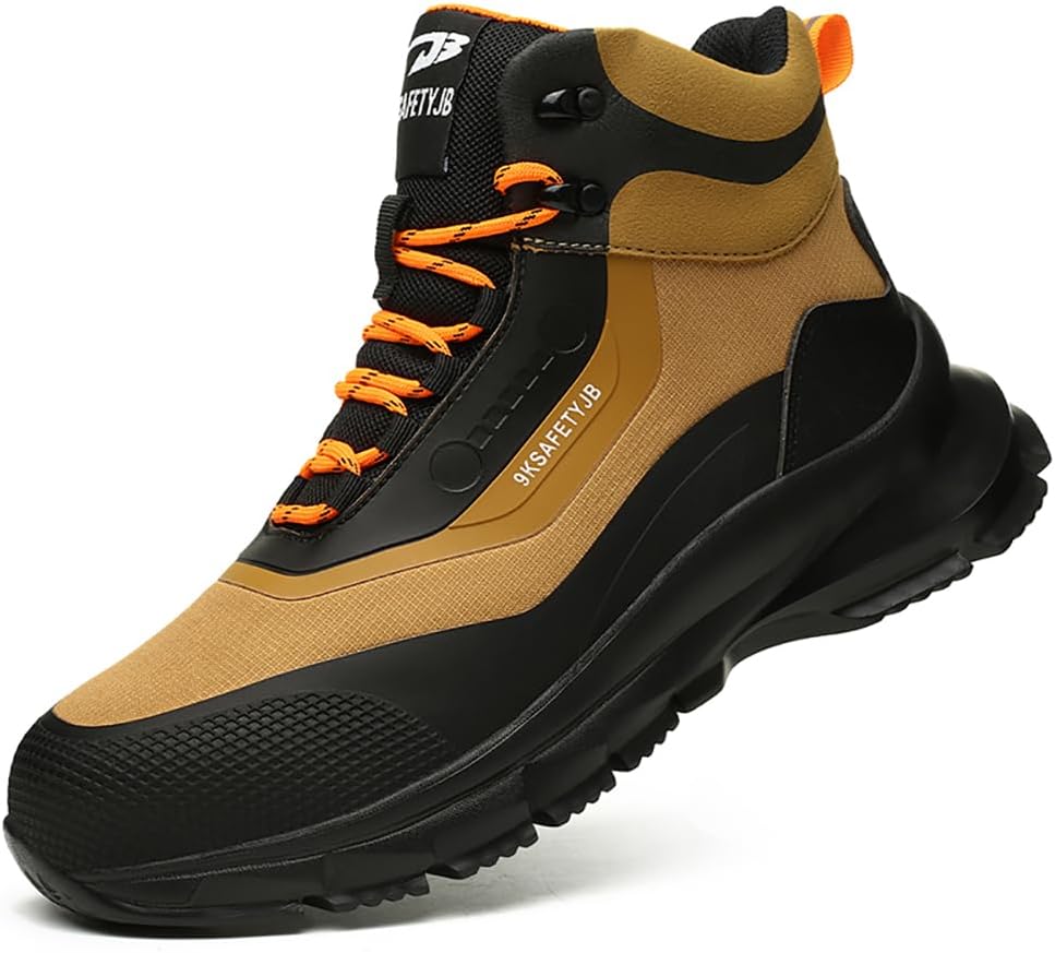 

Ботинки lmprock для Унисекс с Прочной Стальной Носовой Частью, Против Прокола, С Амортизирующей Стелькой, Нескользящие, Комфортные, Защитная Обувь для Строительства, хаки