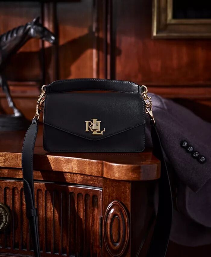 

Маленькая кожаная сумка-трансформер Tayler Crossbody Lauren Ralph Lauren, черный