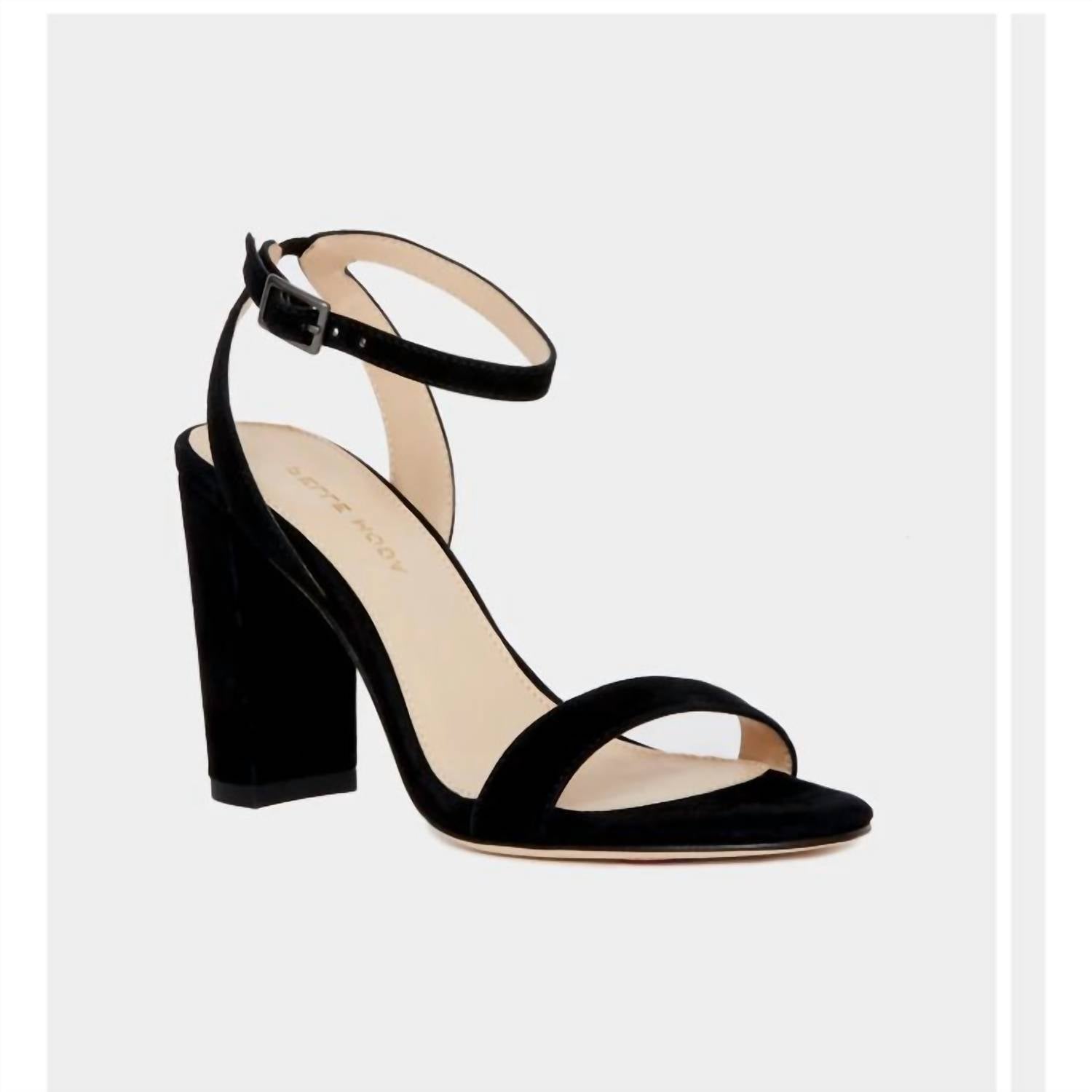 Женские туфли Zia Suede Block Heels из черной детской замши PELLE MODA