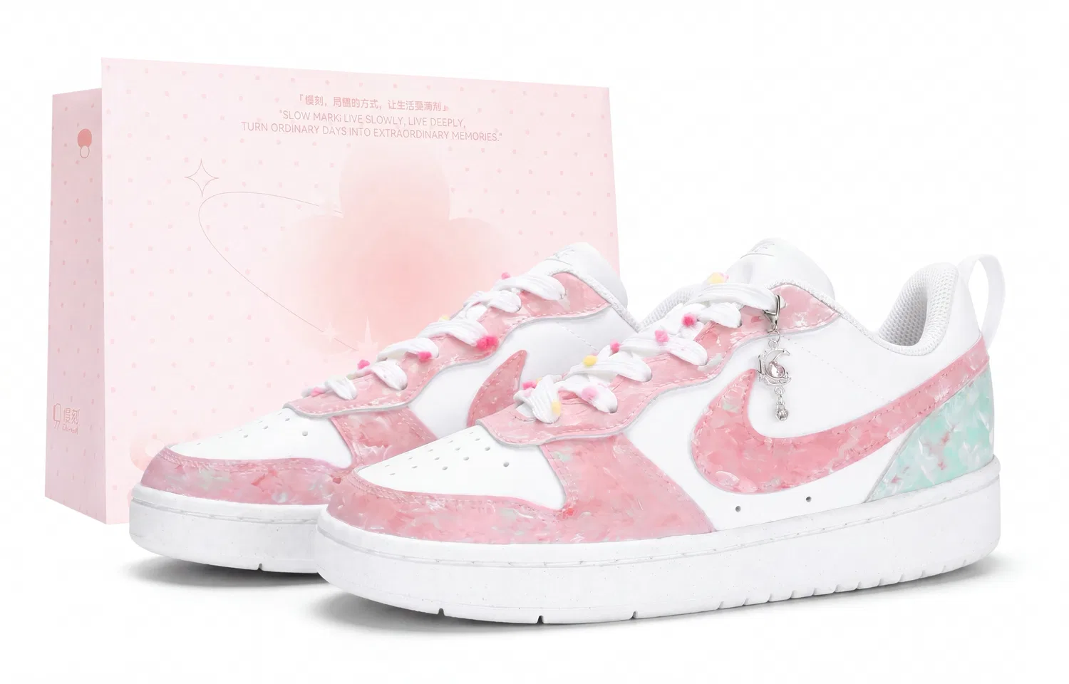 Детские скейтбординг-кеды Nike Court Borough розовые