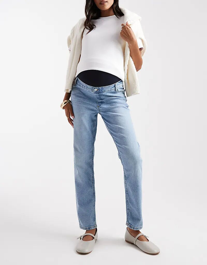 

Джинсы mom fit ASOS DESIGN Maternity облегающего кроя, комфортные, средне-синего цвета Asos Maternity