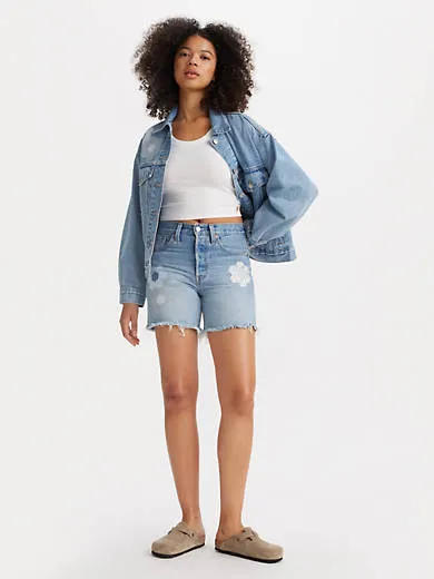

501 женские шорты до середины бедра Levi's, цвет Geo Floral - Medium Wash
