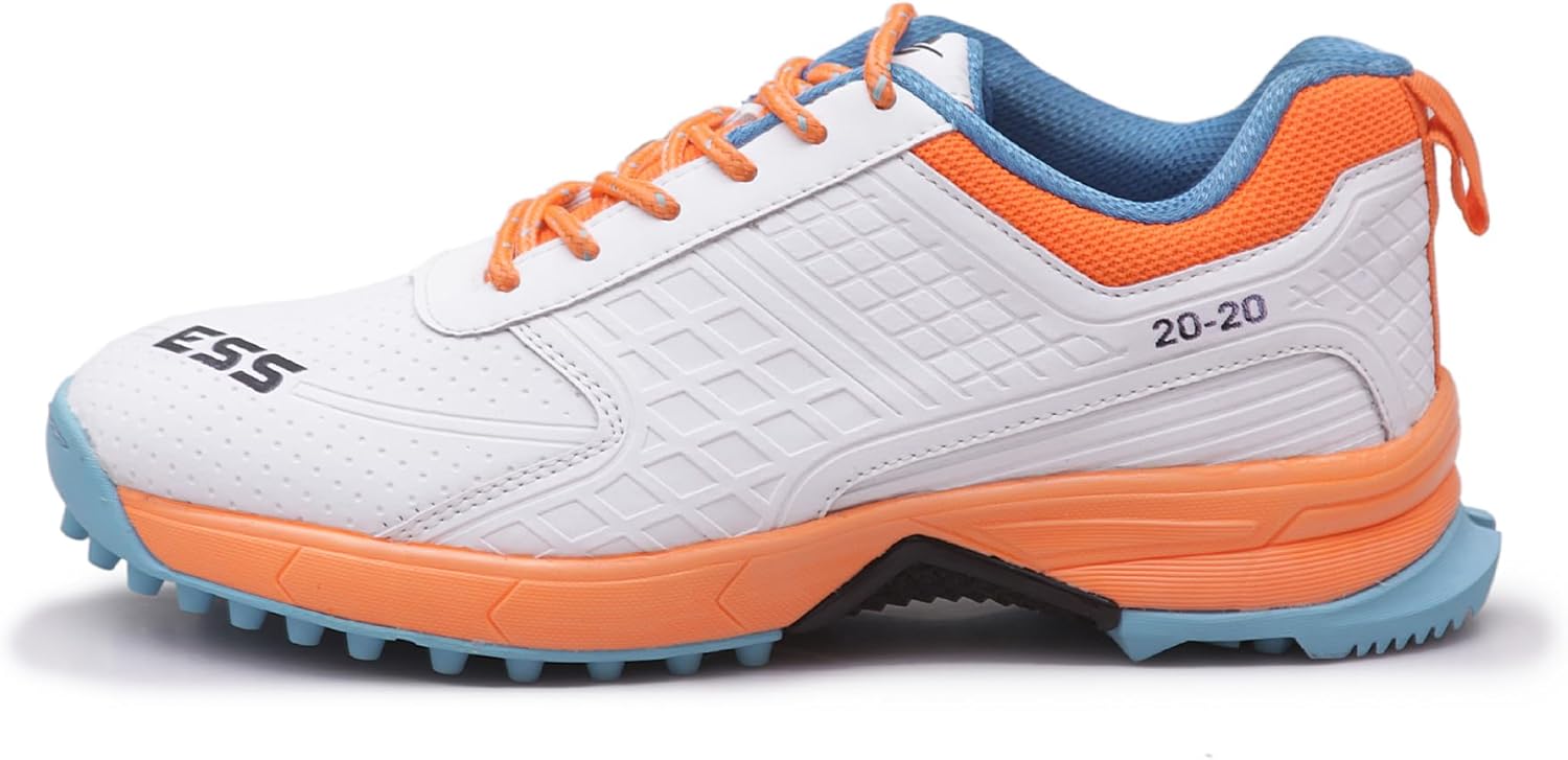 

Мужские крикетные кроссовки YOOGI ESS Star с резиновыми шипами, легкие, универсальные, профессиональные, белый/оранжевый