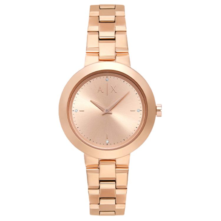 

ARMANI EXCHANGE Часы AE ARMANI Wrist Watch Quartz Movement Stainless Steel Strap 36mm Rose Gold Watch Dial Women's Watch, Rose Gold Watch Dial