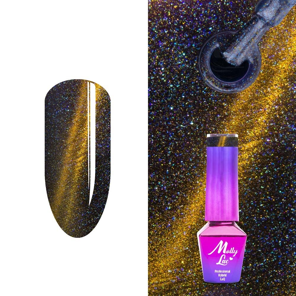 

Molly Lac, Cat Eye, гибридный лак для ногтей, 168 Glamour Flame, 5 мл