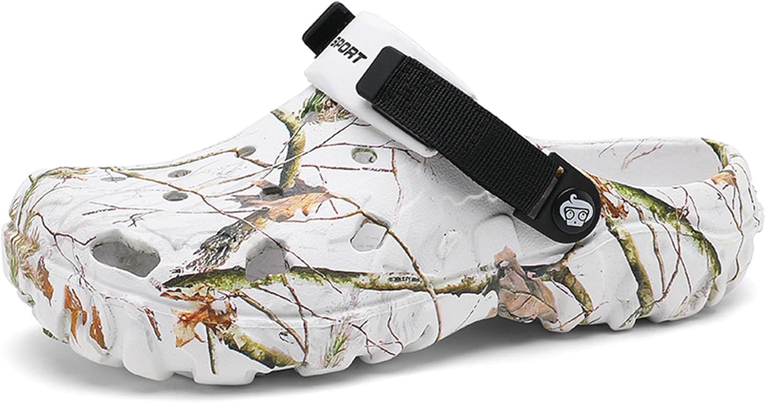 

Мужские сабо SECHRITE, спортивные сандалии для улицы и пляжа, водонепроницаемые, легкие, удобные, дышащие, с регулируемым задним ремешком, белый