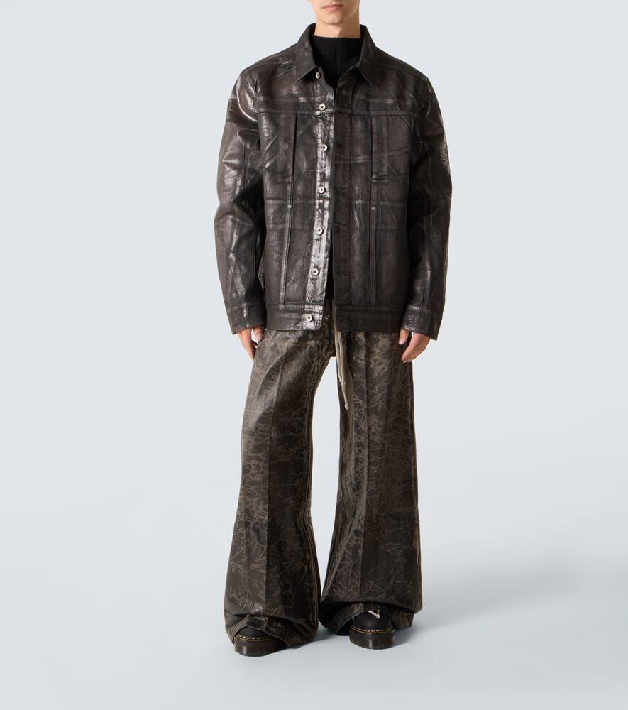 Широкие брюки drkshdw из покрытого хлопка Rick Owens, Black Washed Foil — фото 2