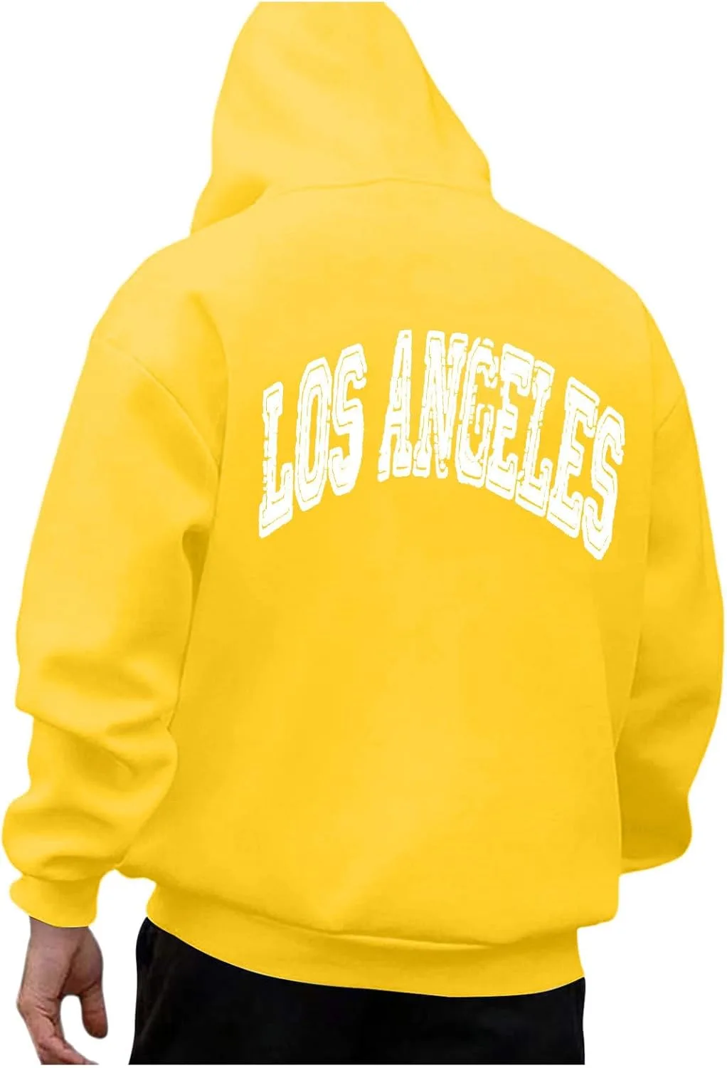 

Мужской худи Los Angeles с капюшоном и принтом, свободный крой, plus size