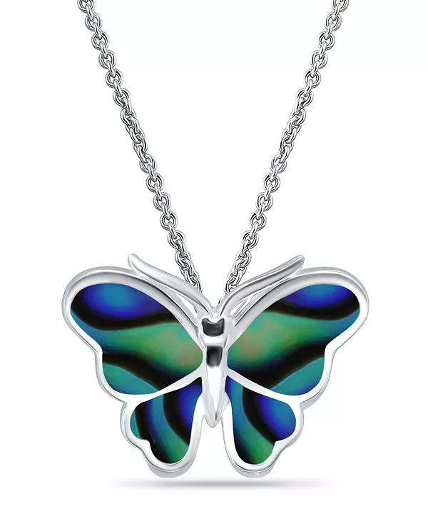 

Ожерелье с бабочкой и инкрустацией из морских ушек Macy'S, silver