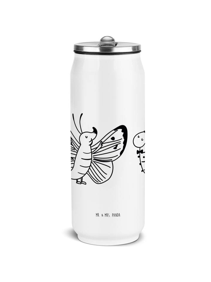

Mr. & Mrs. Panda Спортивная бутылка для воды в форме гусеницы и бабочки, без слогана, белого цвета