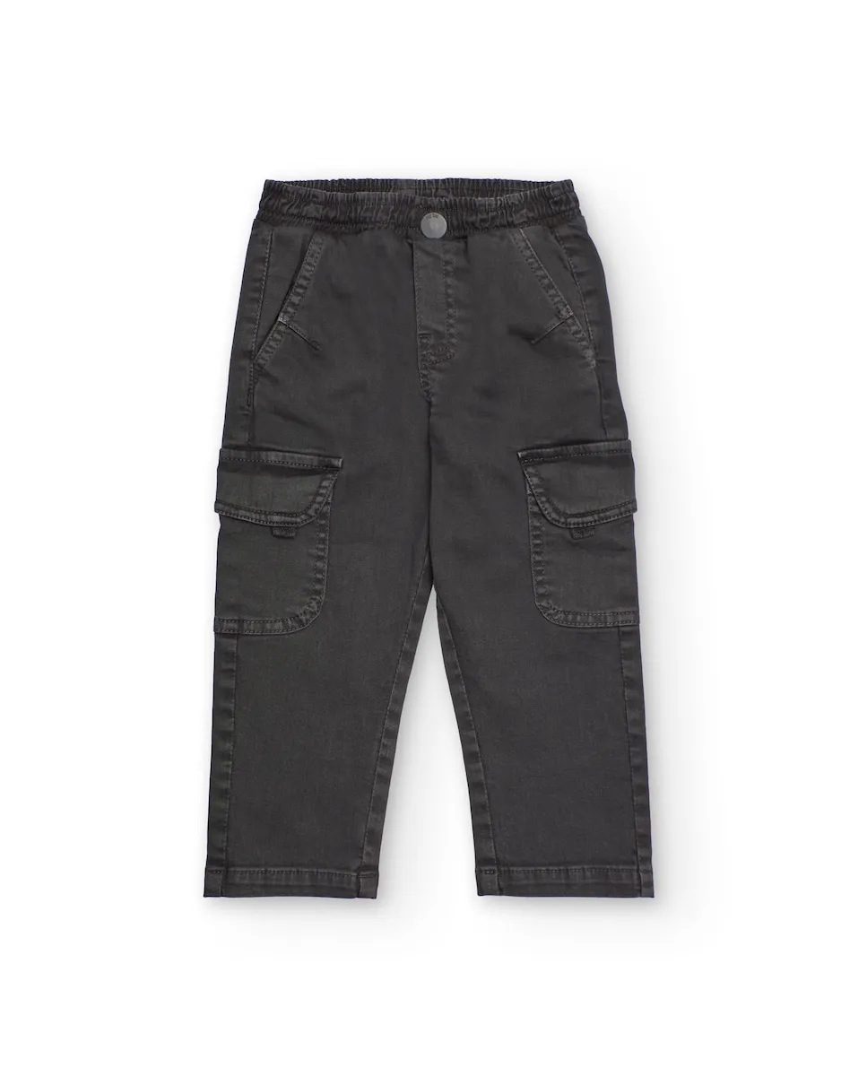 

Детские брюки карго темно-серого цвета с боковыми карманами Tuc tuc