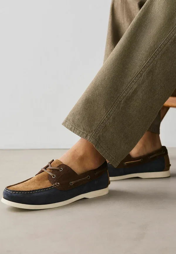 Туфли-лодочки Next, Regular fit leather boat shoes, синий