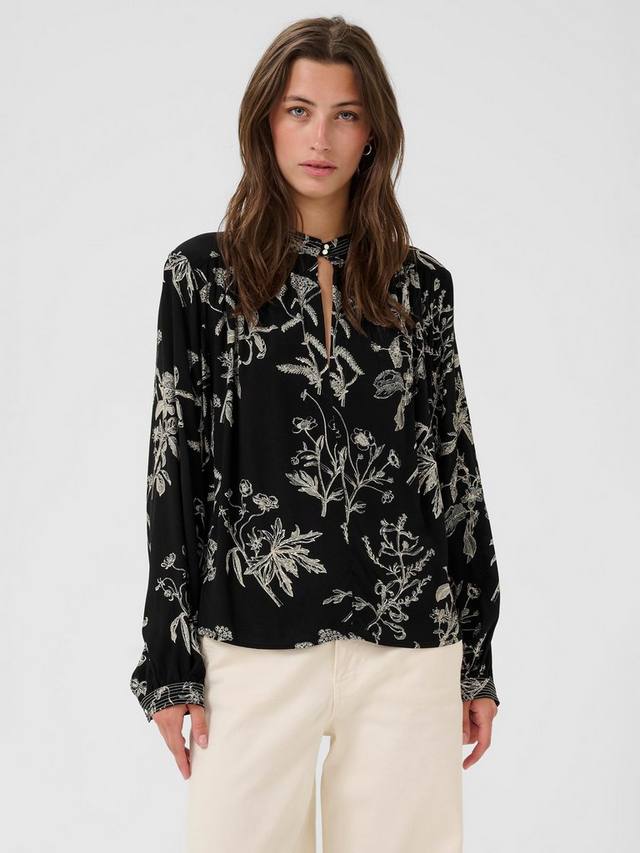 

Shiroma топ с цветочным принтом и завязкой на шее Part Two, Black