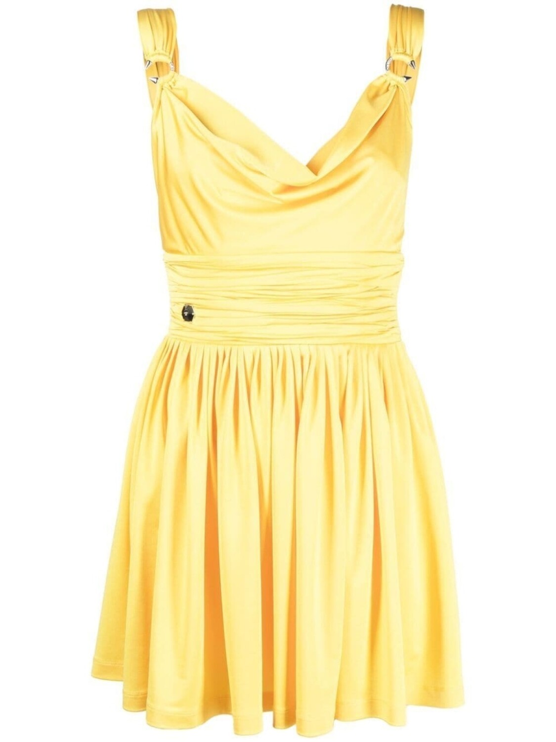 

Philipp Plein gathered waist mini dress, желтый