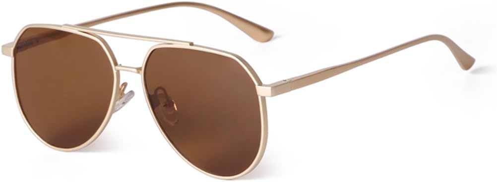 

Солнцезащитные очки с защитой UV400 | Металлическая двойная перемычка, плоская верхняя часть | для женщин и мужчин, для занятий спортом на открытом воздухе и вождения DSVIGF, 02