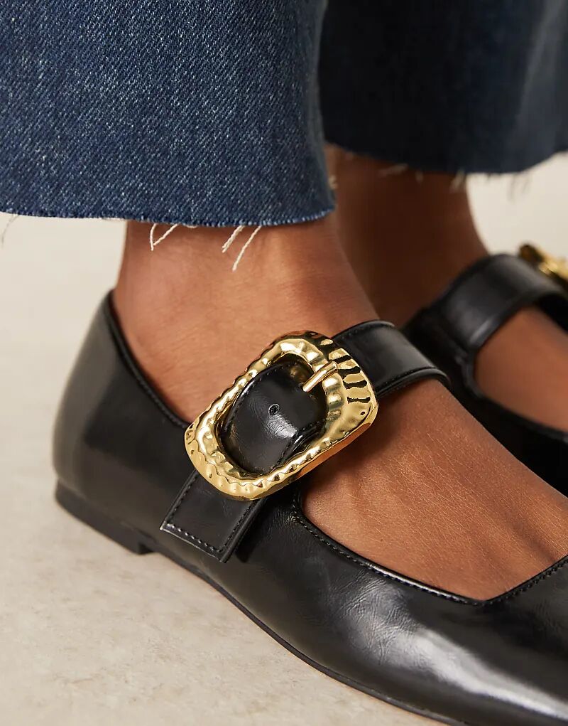 Черные балетки Мэри Джейн с квадратным носком от ASOS DESIGN Linton — фото 3