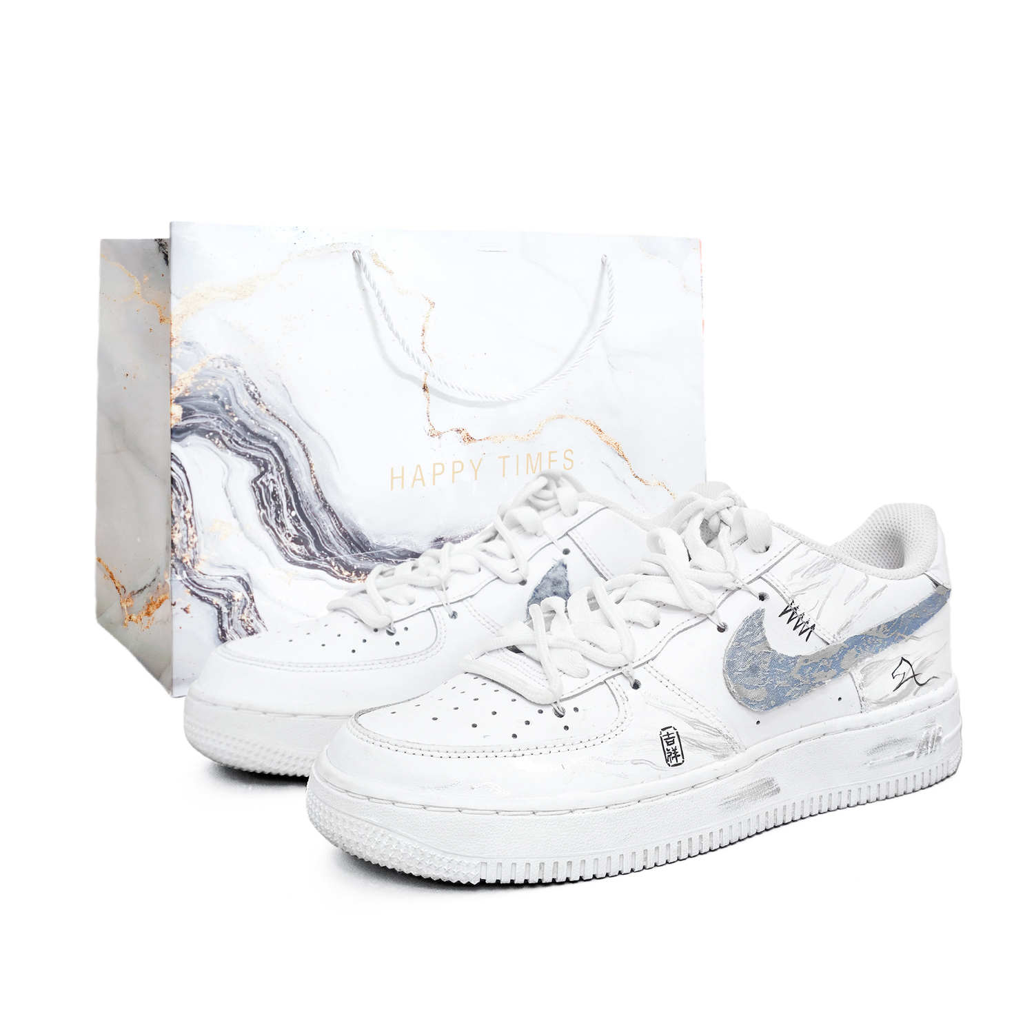 Nike Air Force 1 Легкие и дышащие низкие скейтборд кроссовки мужские белые