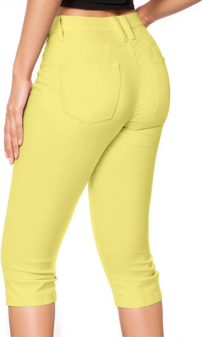 

Hybrid & Company Women's Butt Lift Super Comfy Stretch Denim Capri Short Jeans
