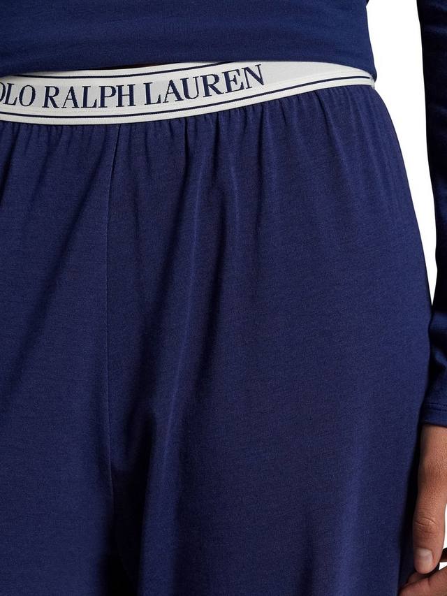 Пижамные брюки с поясом Polo Logo Ralph Lauren, Navy — фото 3