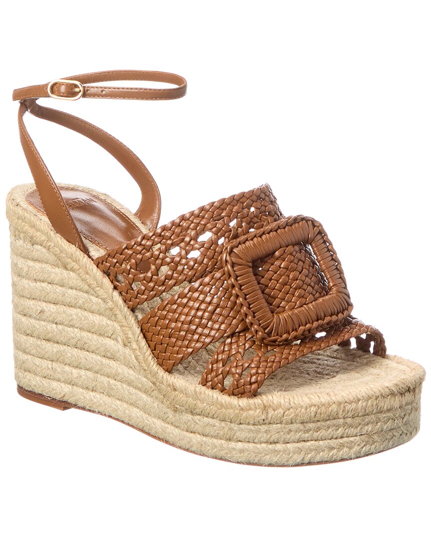 Alexandre Birman Lana 150 сандалии на танкетке из плетеной кожи, коричневый