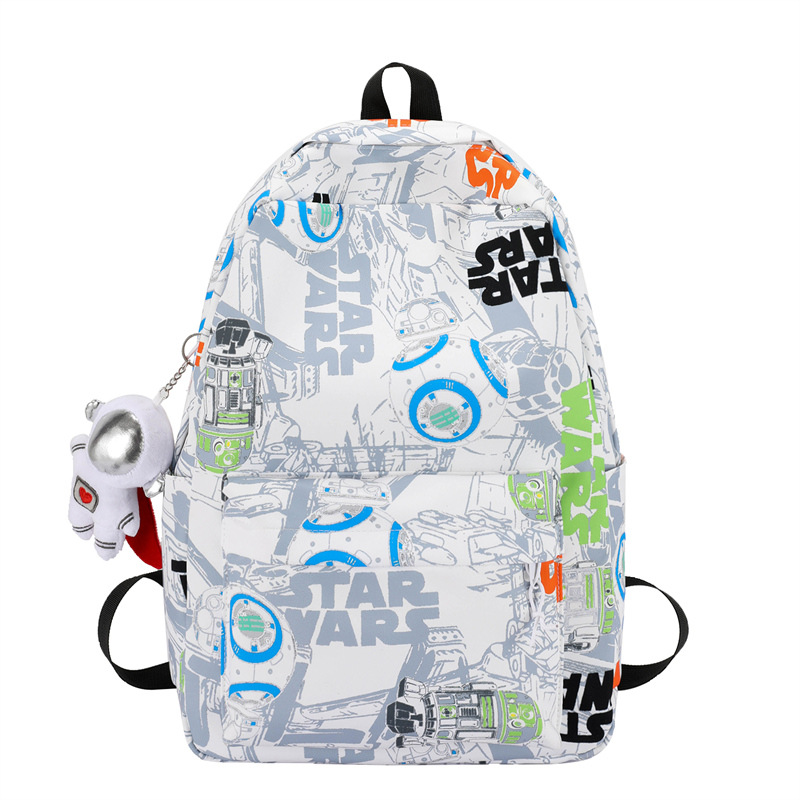 

BALANG Нейлоновый рюкзак унисекс черно-синий и бело-оранжевый, Blue & White & Silver Face Astronaut Charm