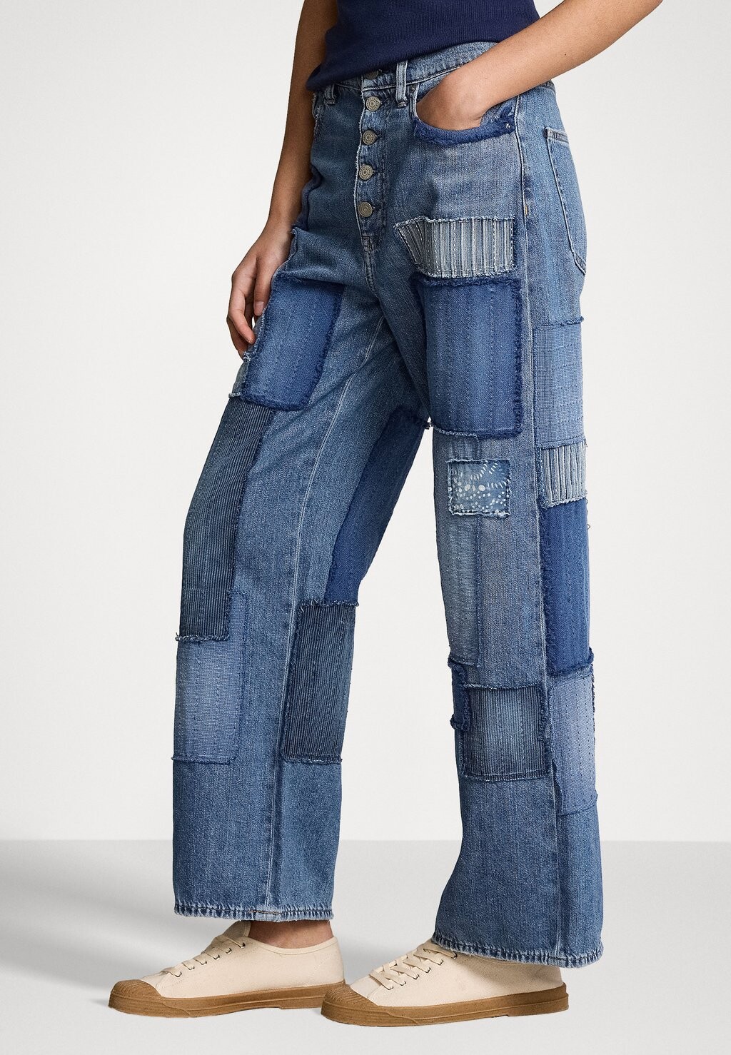 

Расклешенные джинсы CROPPED WIDE Ralph Lauren, светло-голубой деним
