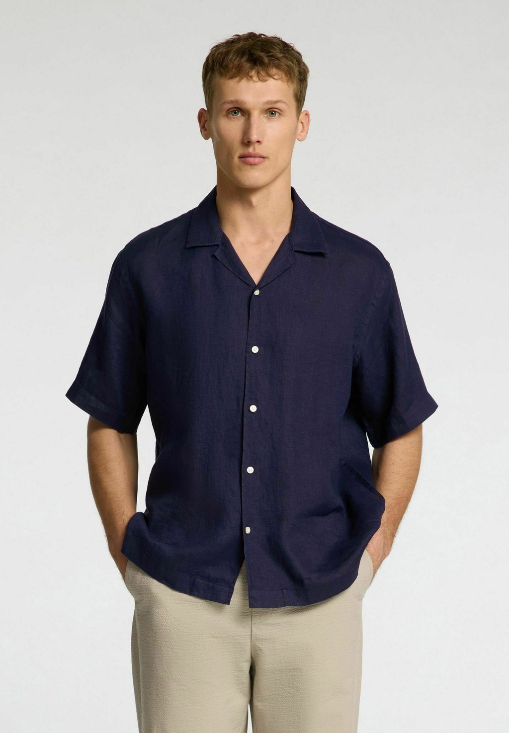 

Рубашка RELAXKYLIAN MIX SS RESORT Selected Homme, Navy Blazer
