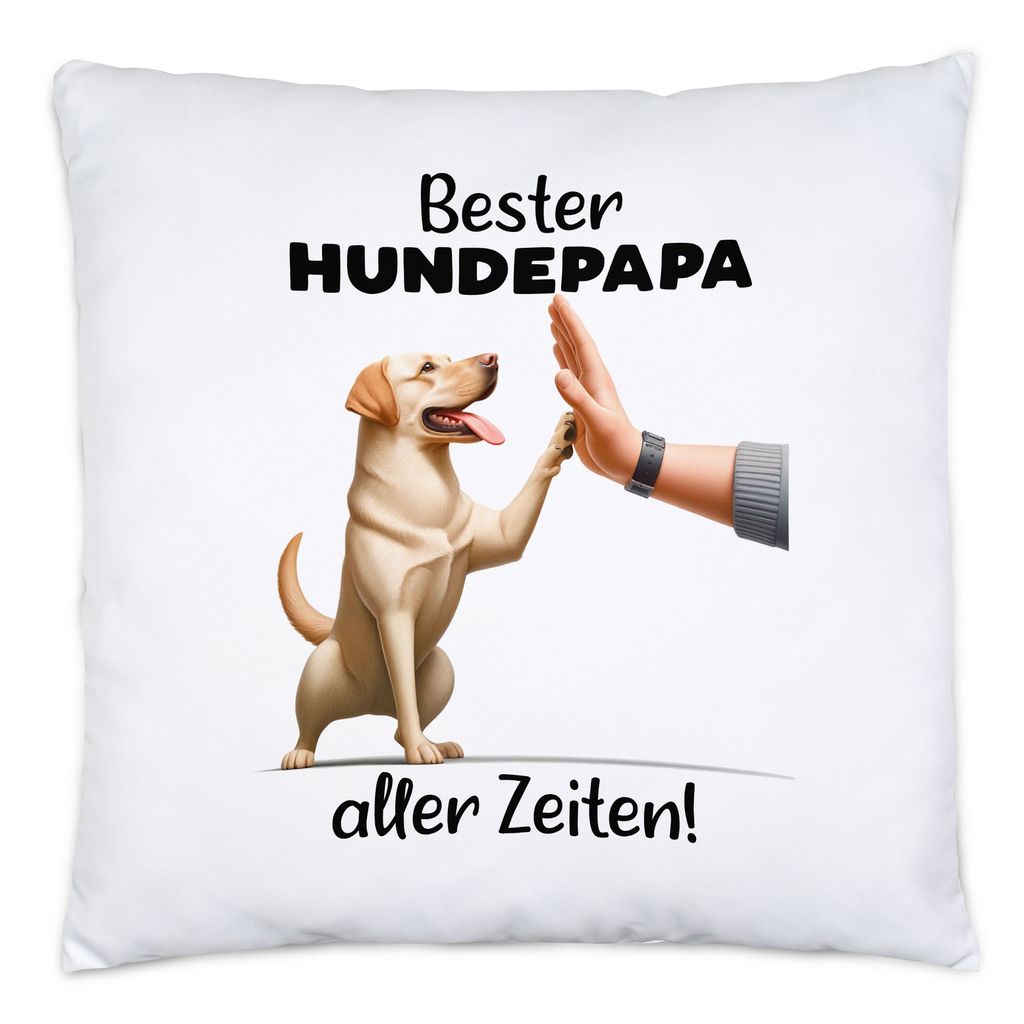 

Подушка Best Dog Dad Ever Golden Retriever Dog and Hand High Five с наполнителем - Pet Loveship Hey!Print