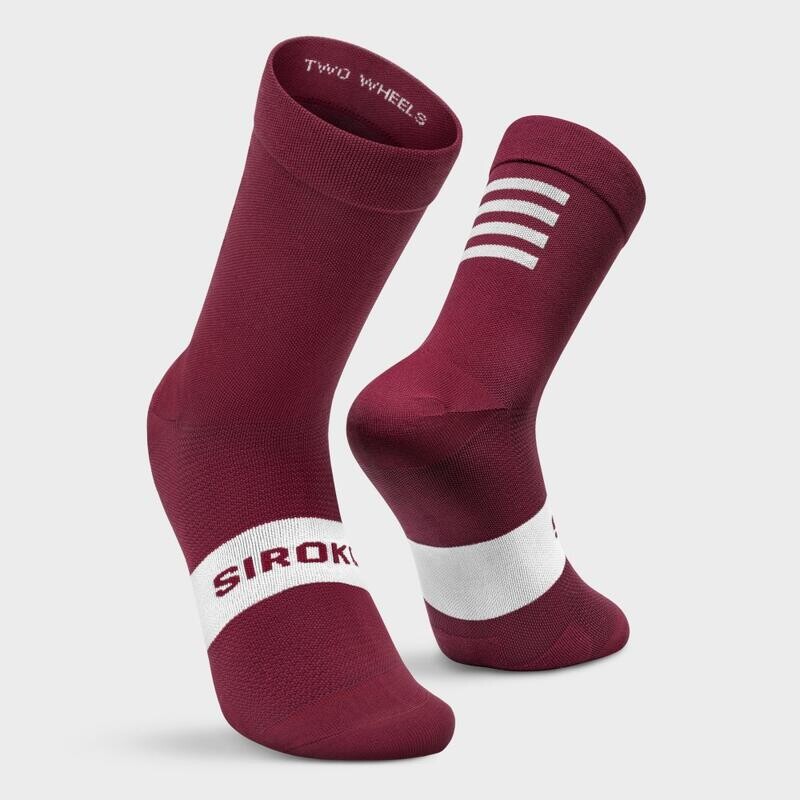 

Мужские и женские велосипедные носки S1 Maroon Volata SIROKO Бордо красные